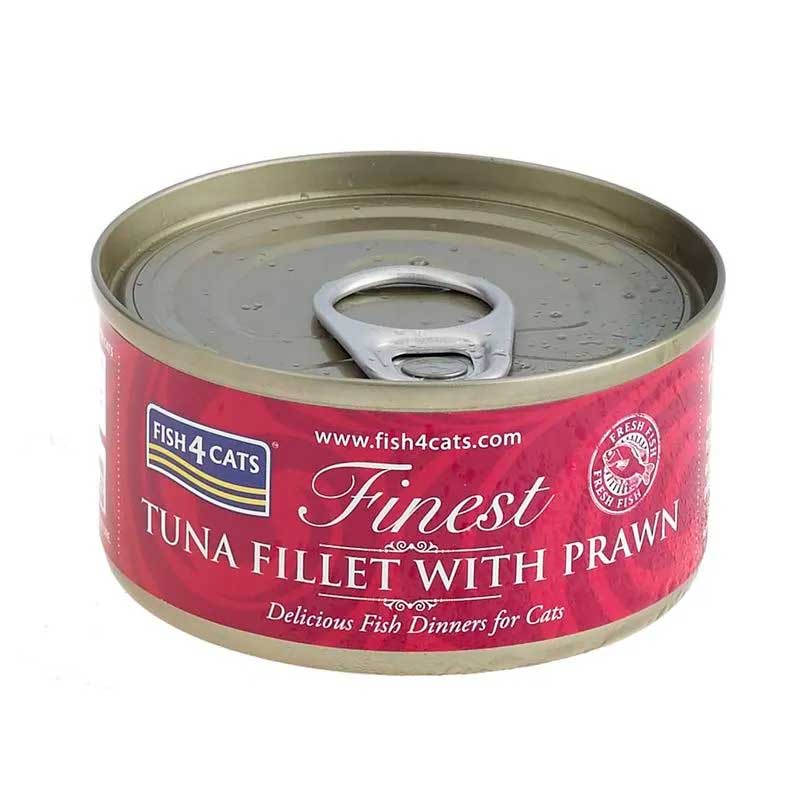 Fish4Cats Lata Finest Tuna Fillet with Prawn 70 gr
