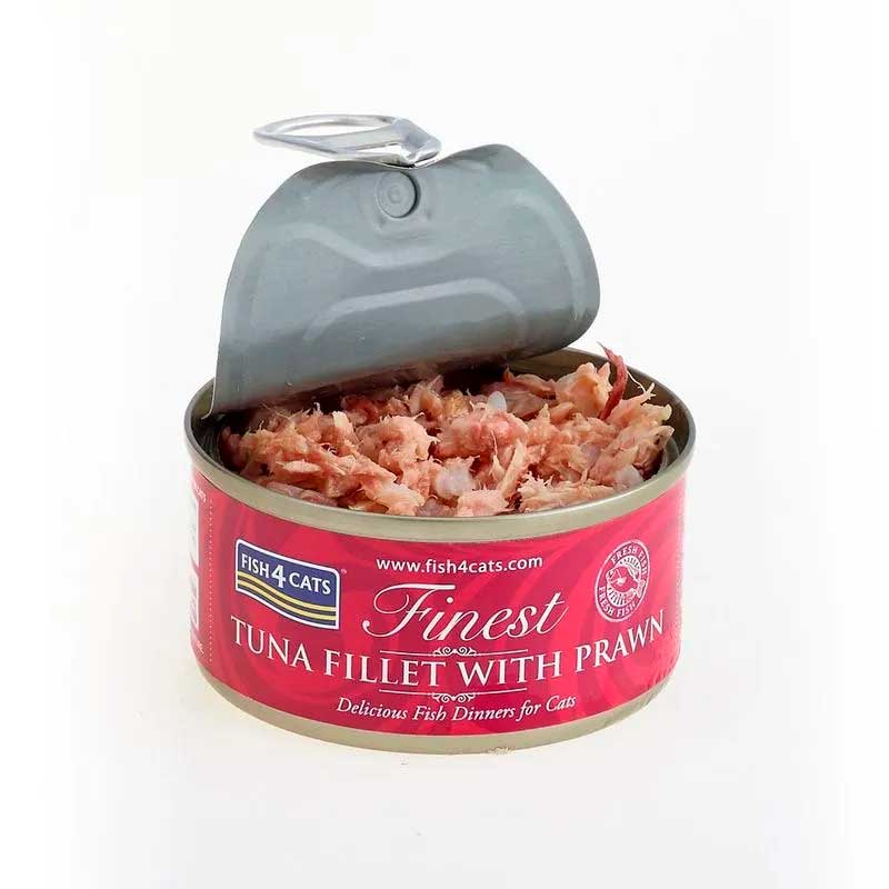 Fish4Cats Lata Finest Tuna Fillet with Prawn 70 gr