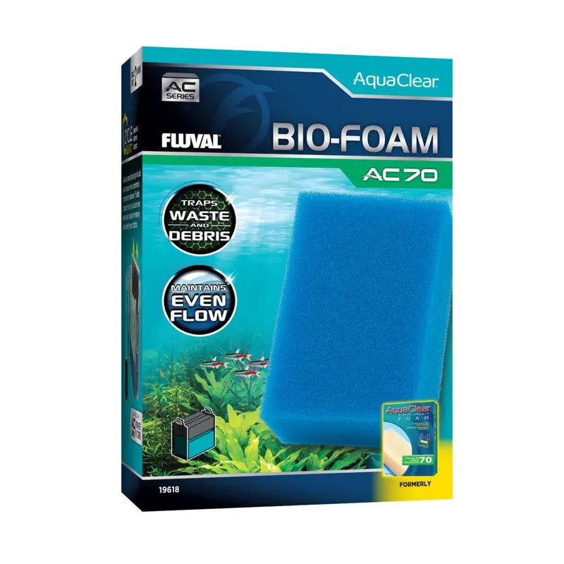 Fluval Aquaclear Bio-Foam para Filtros AC70 en caja, esponja filtrante azul que retiene residuos y mantiene flujo en acuarios