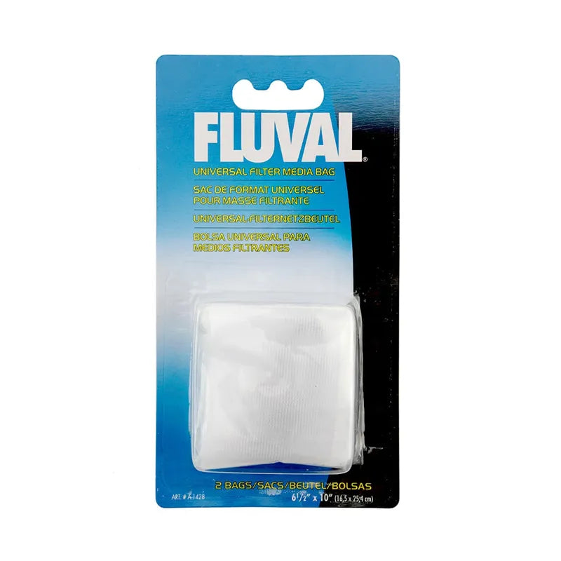 Fluval Bolsa Universal para Material Filtrante en empaque blister, incluye bolsas blancas de malla para medios filtrantes de acuario