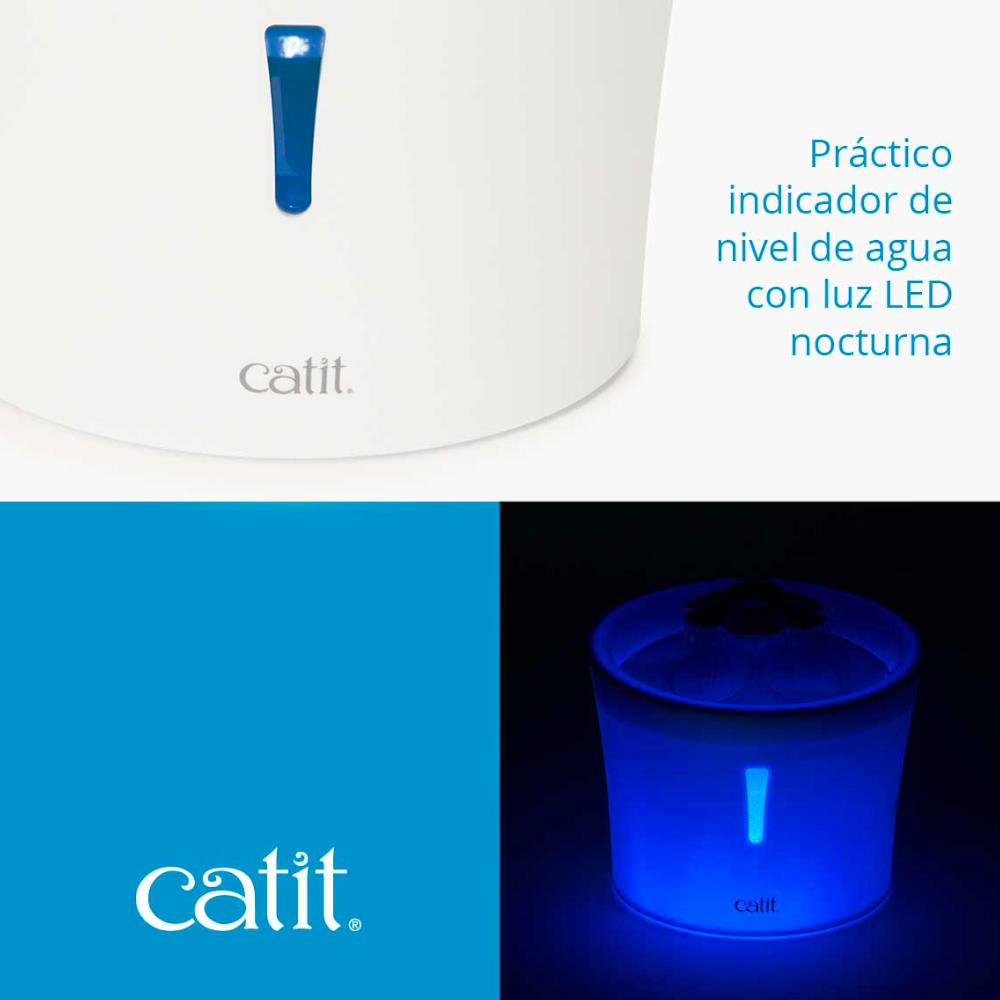 Bebedero Estilo Fuente Floral LED para Gatos