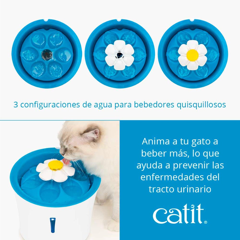 Bebedero Estilo Fuente Floral LED para Gatos