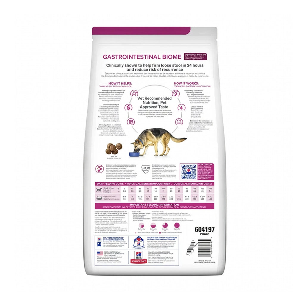 Hill's Gastrointestinal Biome para Perros en bolsa, alimento clínico para el cuidado digestivo y de la fibra con pollo y ActivBiome+.