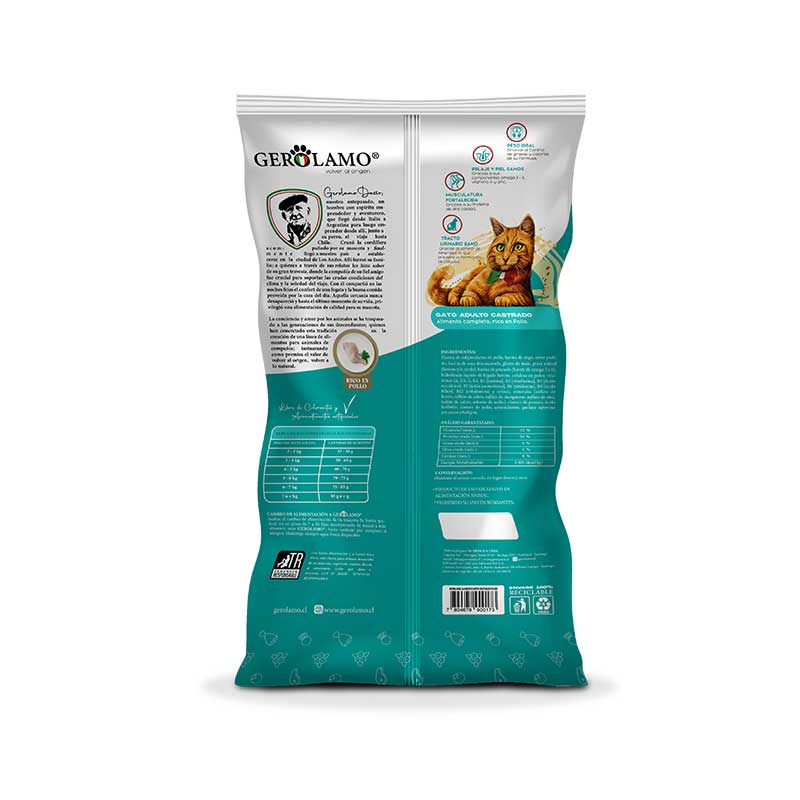 Gerolamo para Gatos Castrados - 8 Kg