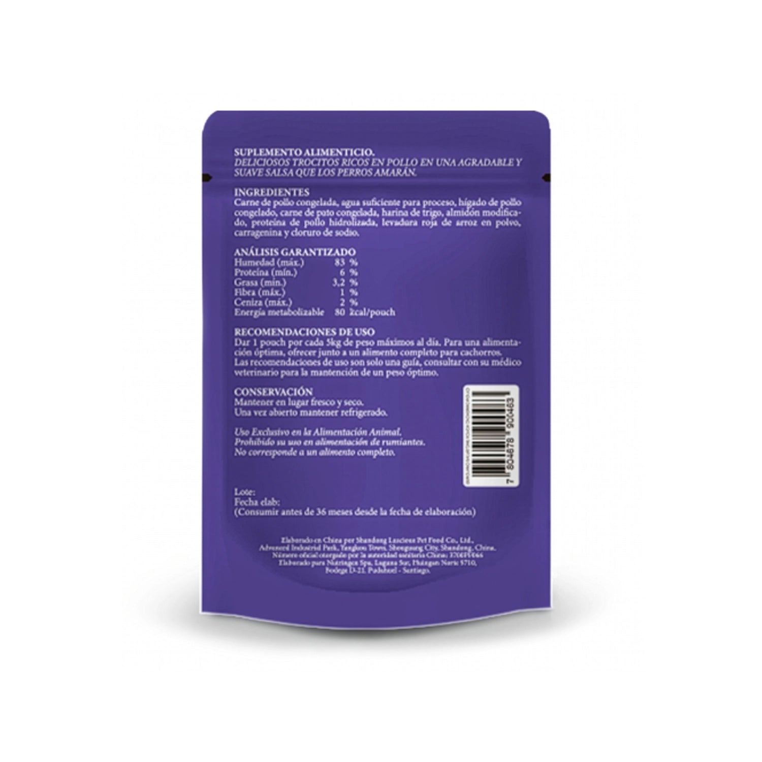 Gerolamo Salvatore Pouch Pollo para Cachorros, alimento húmedo con trocitos de pollo en salsa, formato 100 g.