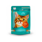 Gerolamo Salvatore Pouch Salmón para Gatos, alimento húmedo con trocitos de salmón, pato y pollo en pouch de 100 g.