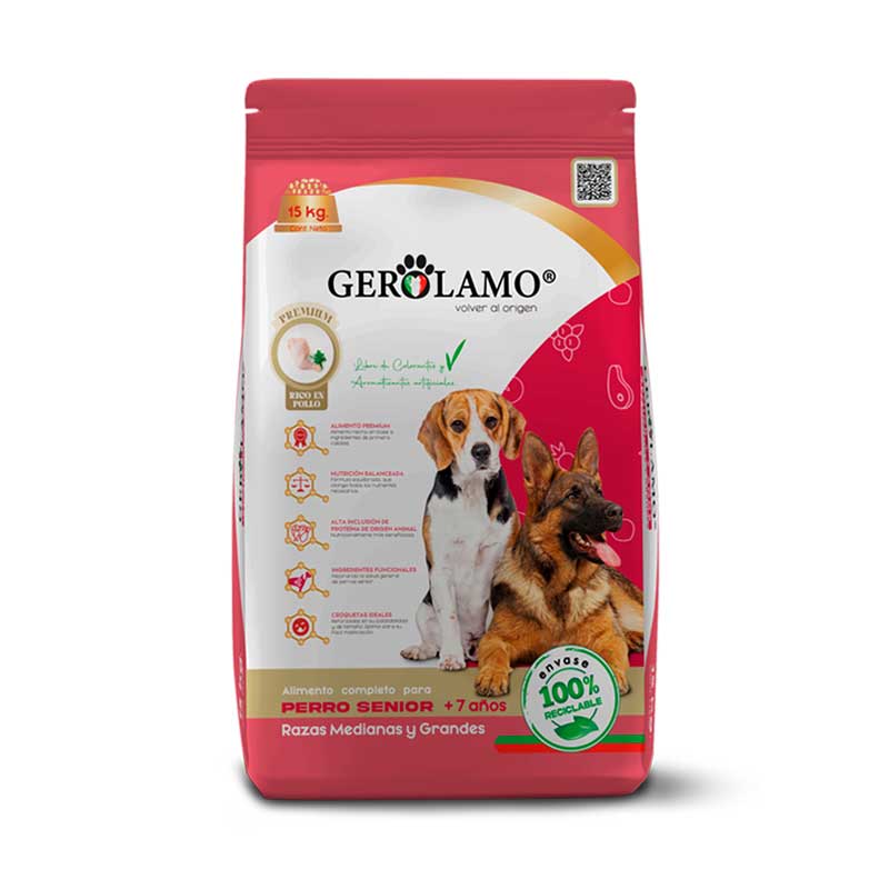 Gerolamo para Perros Senior Razas Medianas y Grandes 15 Kg