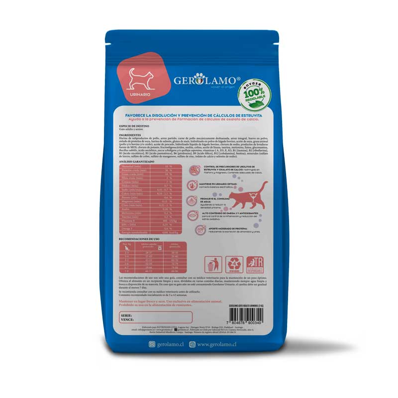 Gerolamo Urinario para Gatos 2 Kg