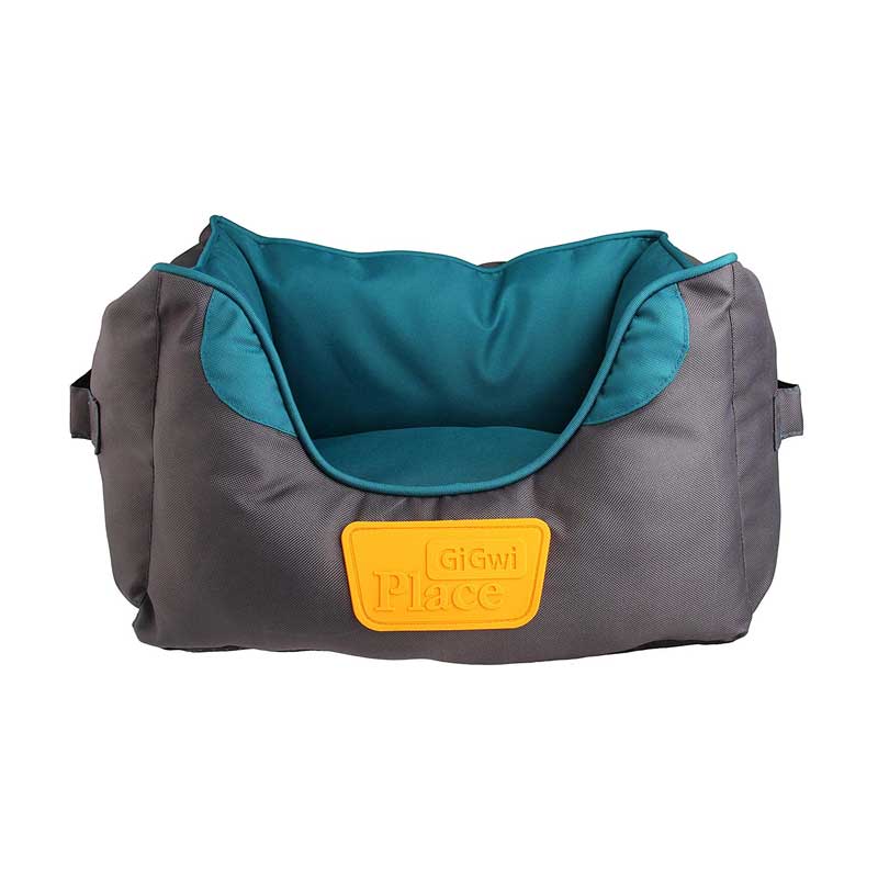 Cama Cuadrada Gigwi - Gris/Verde / S: 45 x 35 x 21 cm