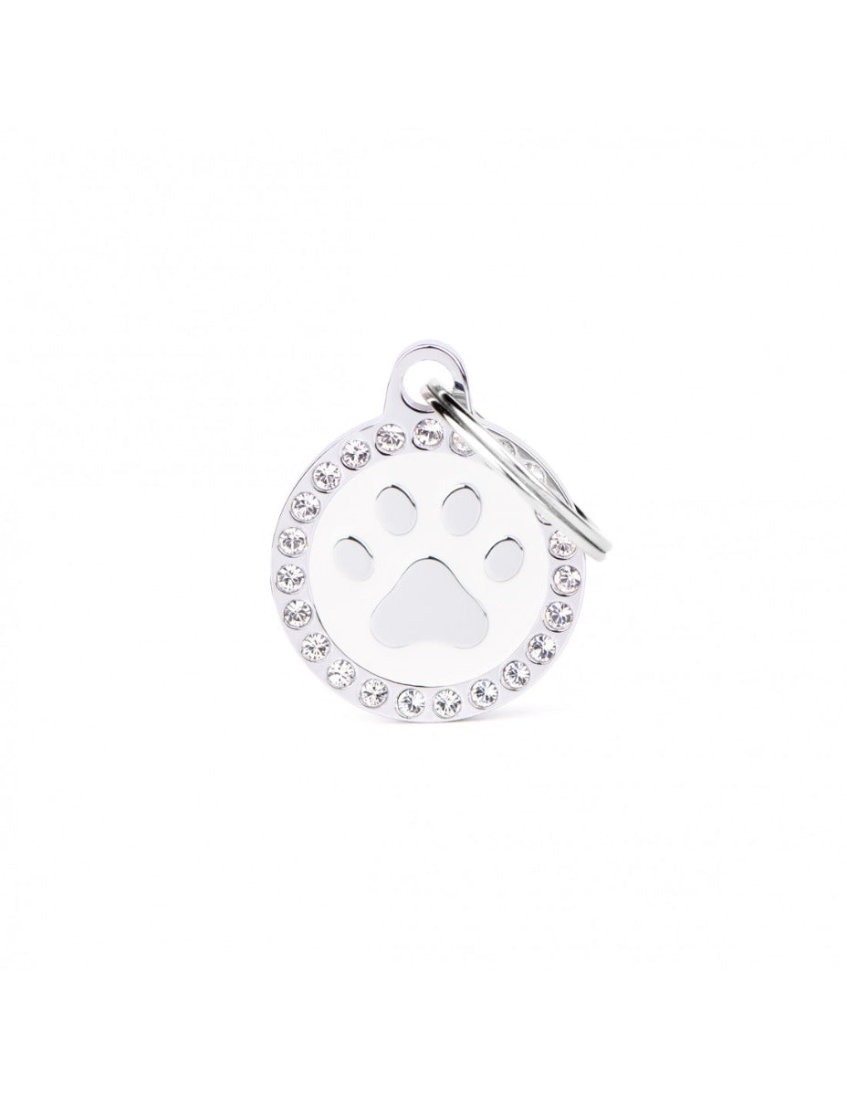 Placa Glam Swarovski "My Family" Huella Blanco