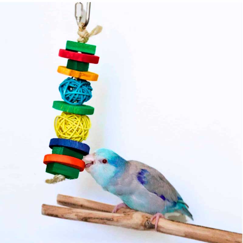 Hari Juguete Madera y Mimbre para Aves