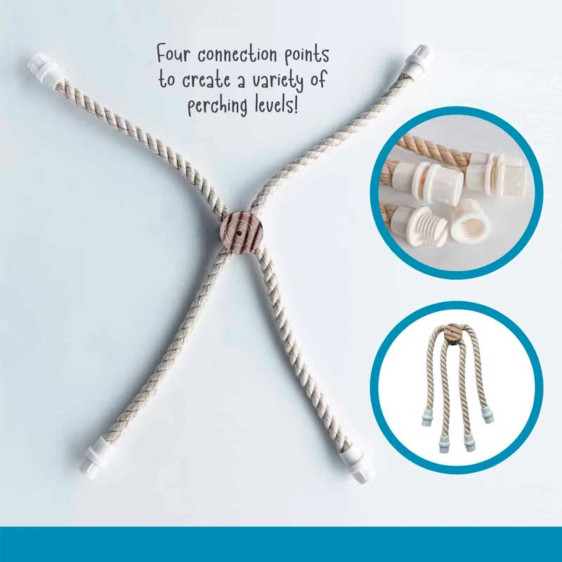 Hari Percha Cruzada de Sisal para Aves