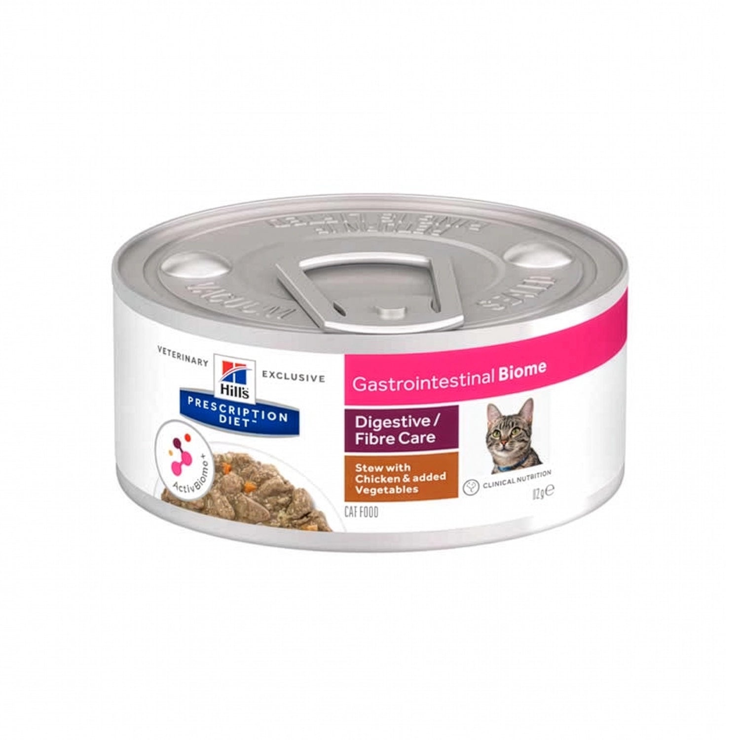 Hill's Gastrointestinal Biome Gatos en Lata de Pollo y Vegetales, alimento húmedo veterinario para el cuidado digestivo felino.