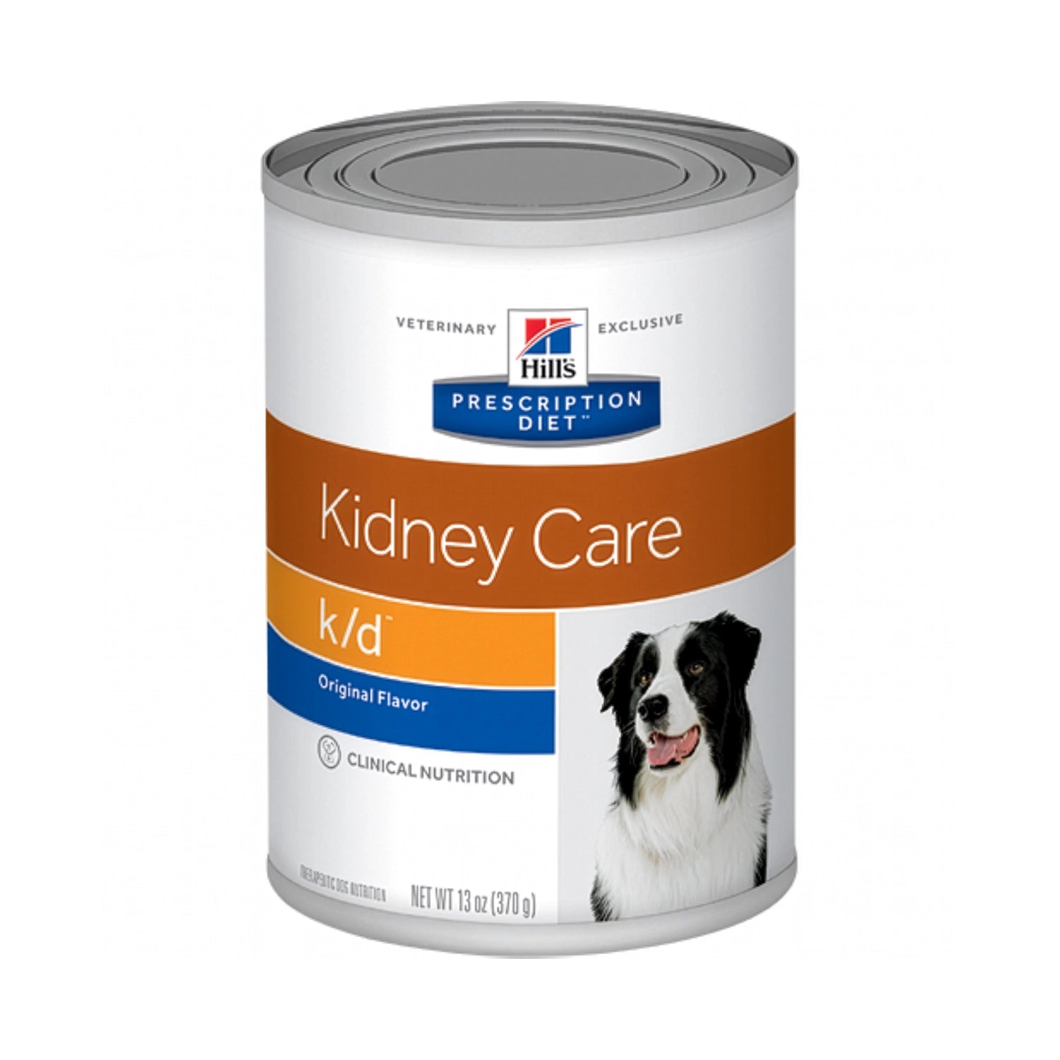 Hill's k/d en Lata Cuidado Renal Perros Prescription Diet con alimento húmedo para soporte renal y envase con imagen de un perro.