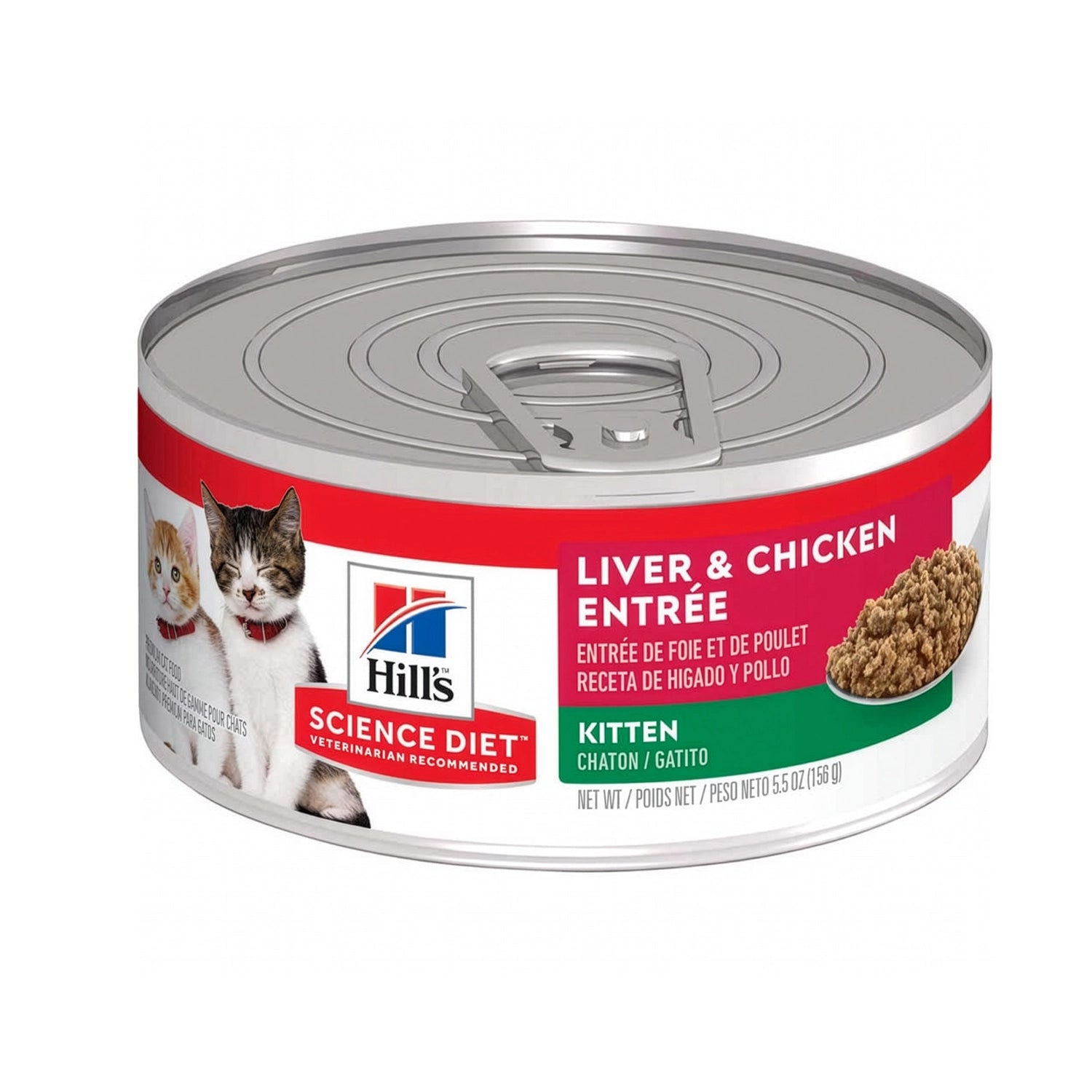 Hill's Hígado y Pollo Lata para Gatitos con receta húmeda de hígado y pollo, alimento completo para el crecimiento saludable.