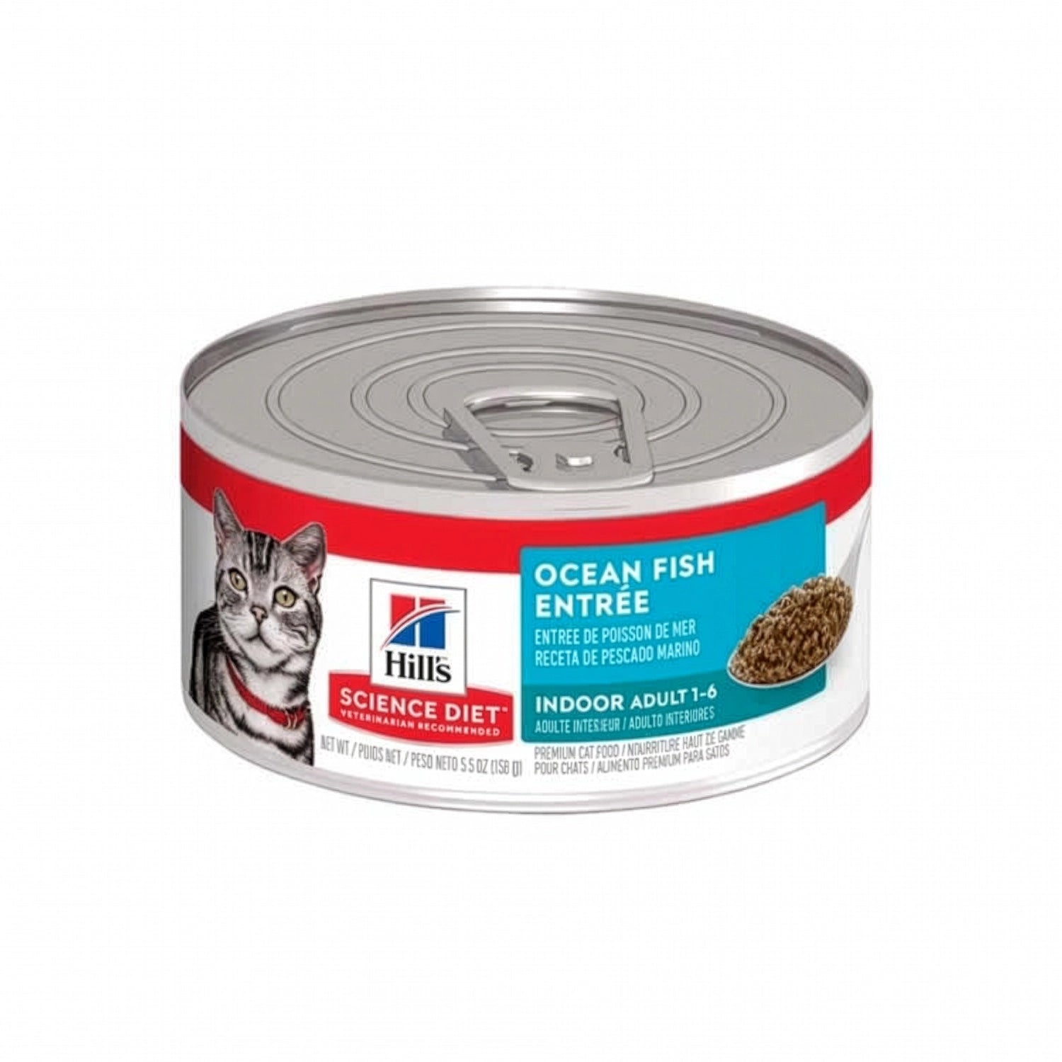 Hill's Pescado Ocean Fish Lata para Gatos con receta de pescado marino, alimento húmedo Science Diet para gatos adultos de interior.
