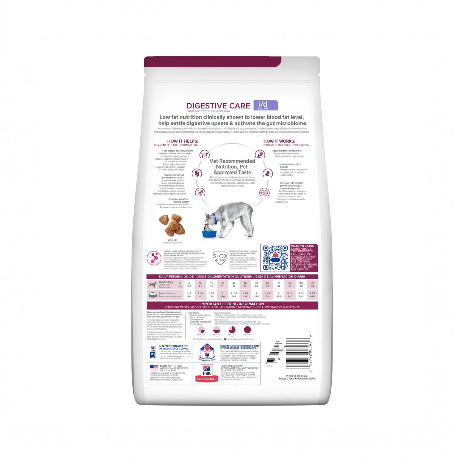 Hill's i/d Low Fat para Perros, alimento seco Prescription Diet para cuidado digestivo con bajo contenido de grasa y fórmula veterinaria.
