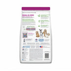 Hill's Senior Vitality para Perros 7+ en bolsa blanca Science Diet con imagen de un perro pequeño y receta de pollo con arroz.