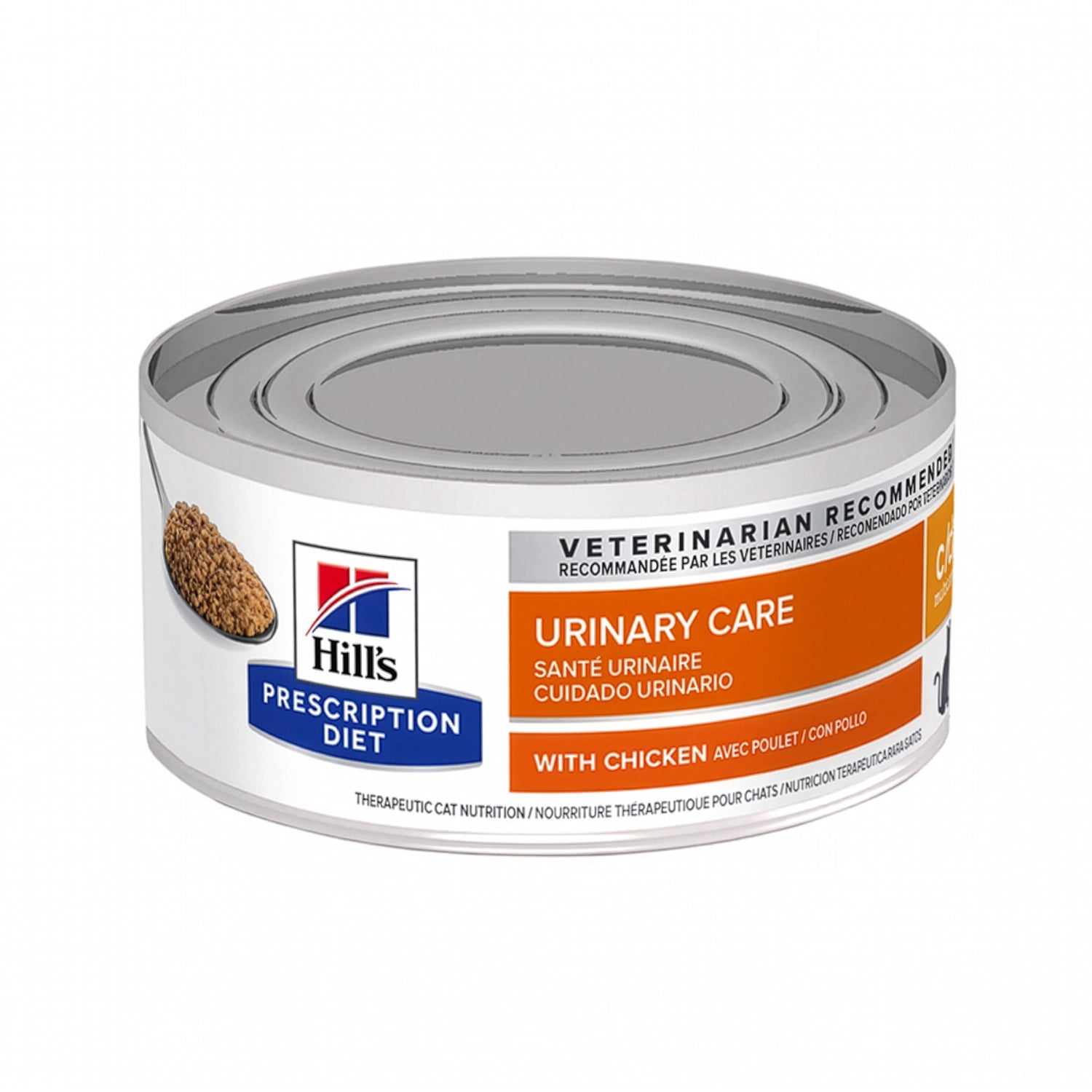 Hill's c/d Cuidado Urinario Pollo para Gatos en lata Prescription Diet con pollo, alimento húmedo clínico para apoyar la salud urinaria.