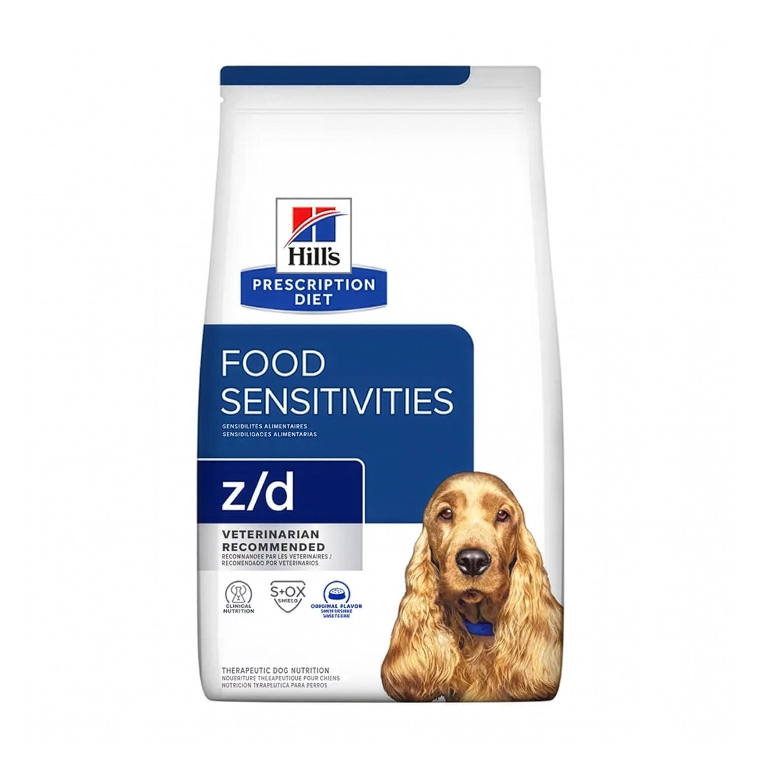 Hill's z/d Hipoalergénico para Perros en bolsa Prescription Diet, alimento veterinario formulado para perros con sensibilidad alimentaria.