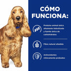 Hill's z/d Hipoalergénico para Perros en bolsa Prescription Diet, alimento veterinario formulado para perros con sensibilidad alimentaria.