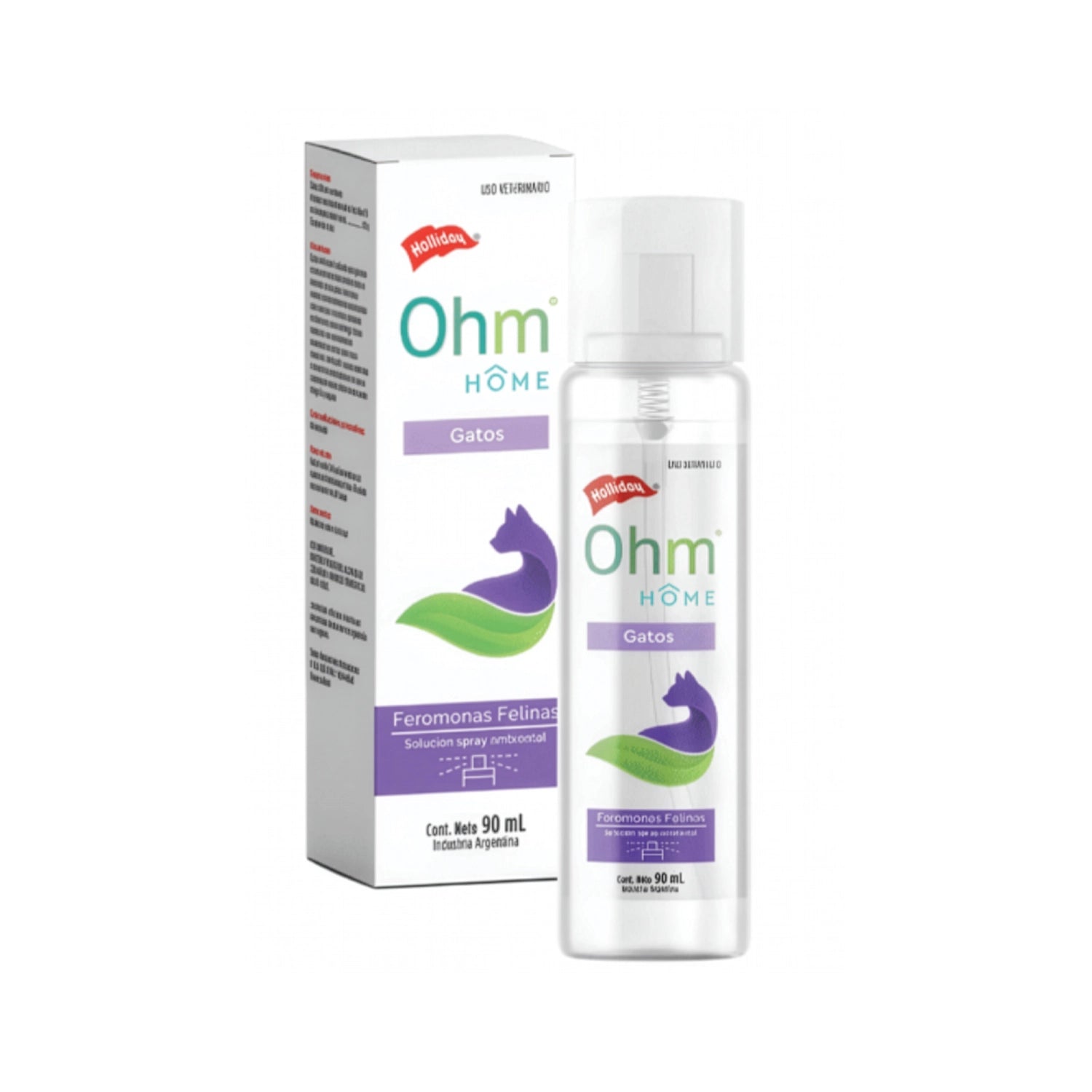 Ohm Home Spray para Gatos, spray ambiental de feromonas felinas de 90 ml para uso en el hogar.