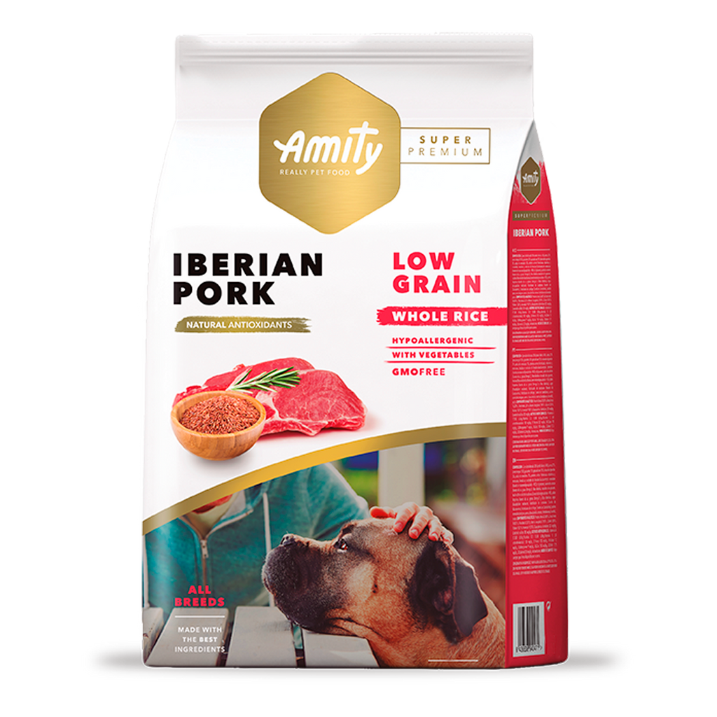 Amity Low Grain Cerdo Ibérico para Perro Adulto - 4 Kg
