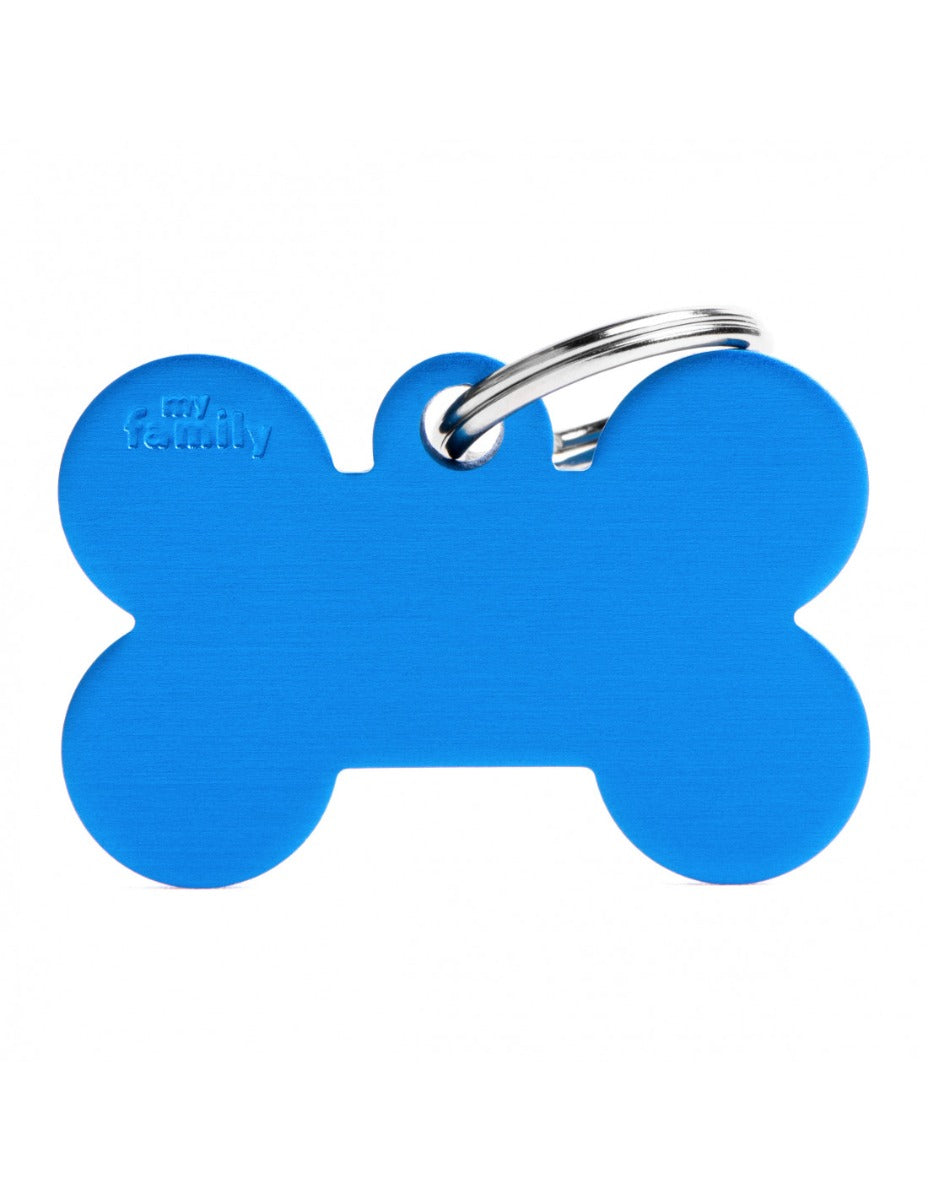 Placa Basic Hueso Aluminio "My Family" Grande Azul