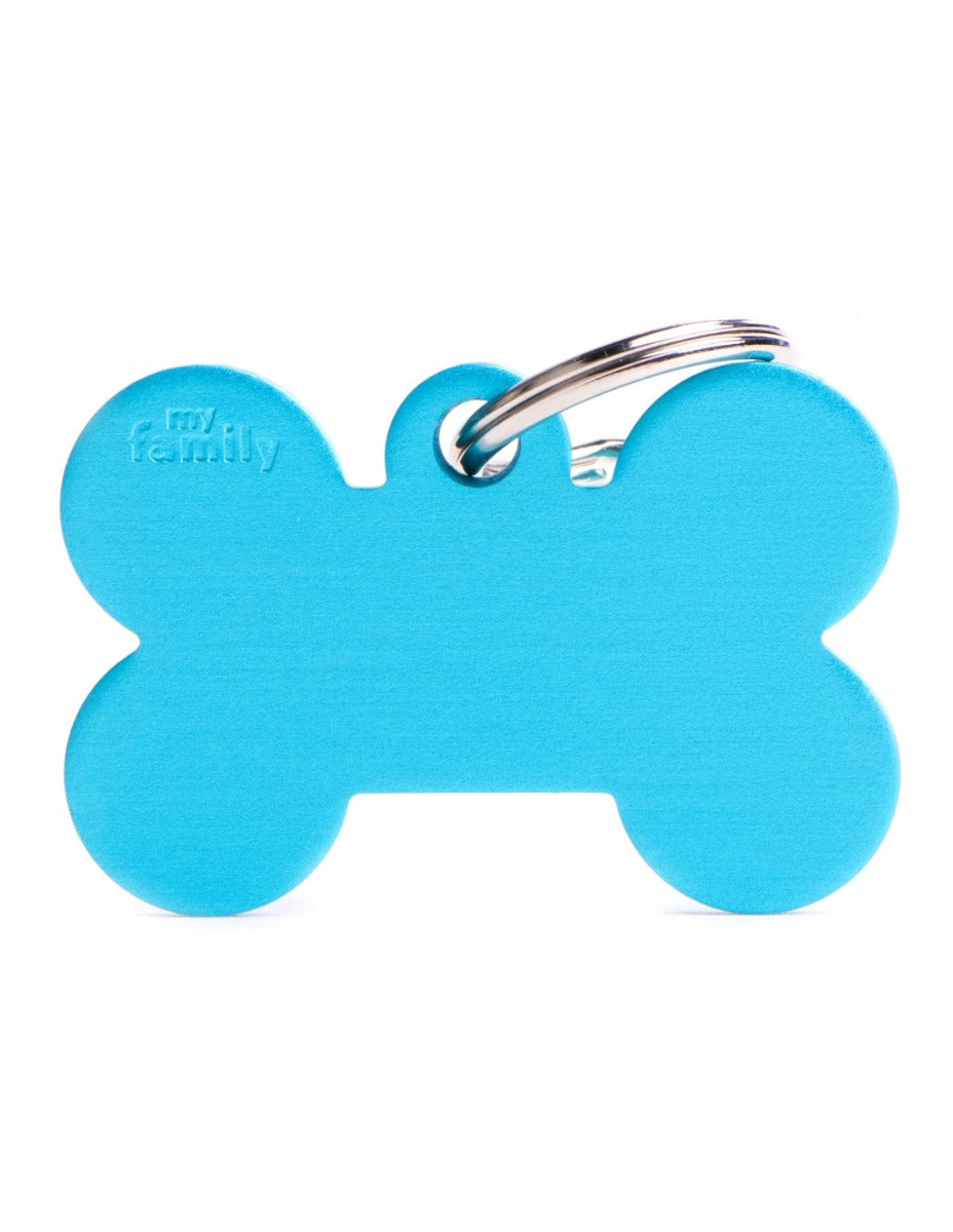 Placa Basic Hueso Aluminio "My Family" Grande Celeste