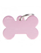 Placa Basic Hueso Aluminio "My Family" Grande Rosada