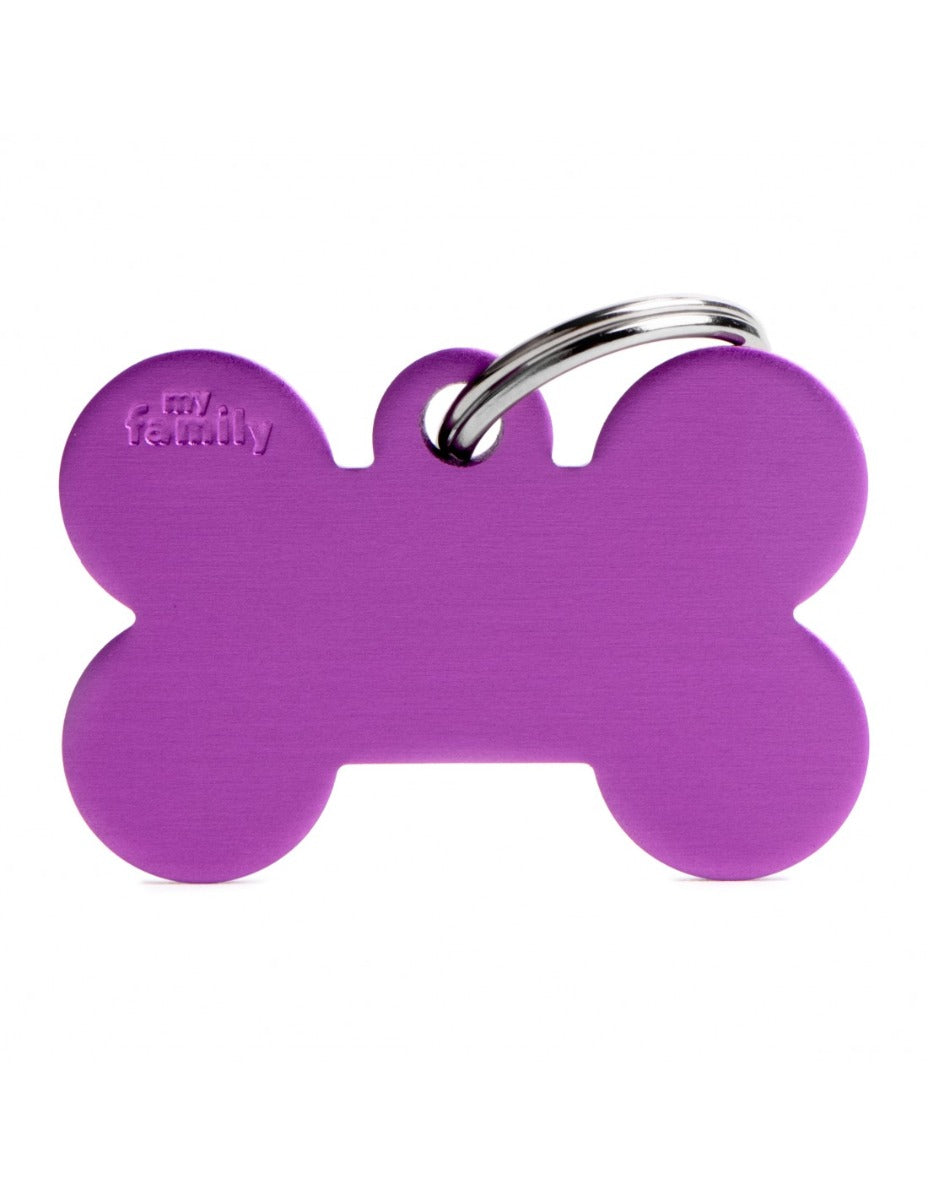 Placa Basic Hueso Aluminio "My Family" Grande Morada