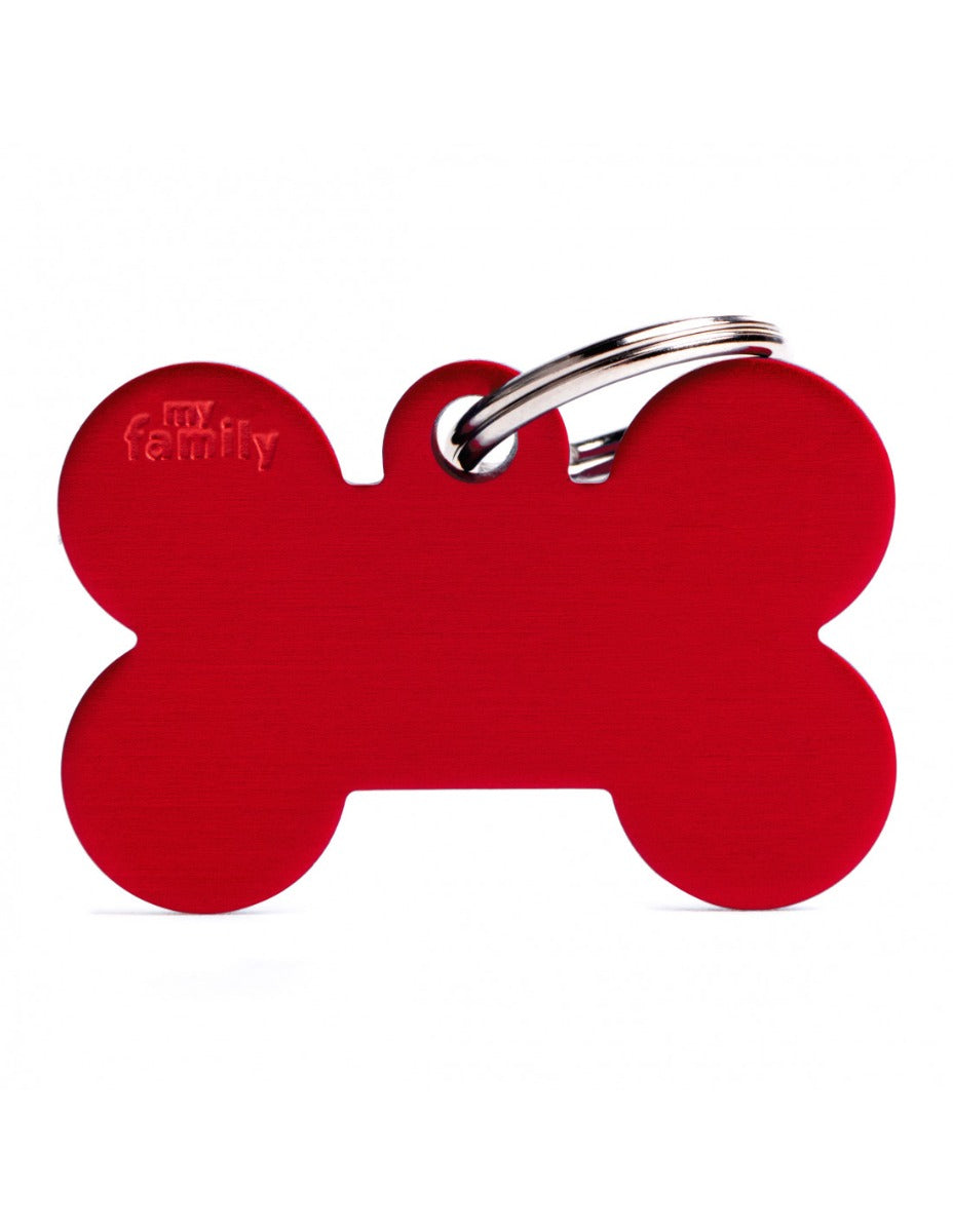 Placa Basic Hueso Aluminio "My Family" Grande Roja
