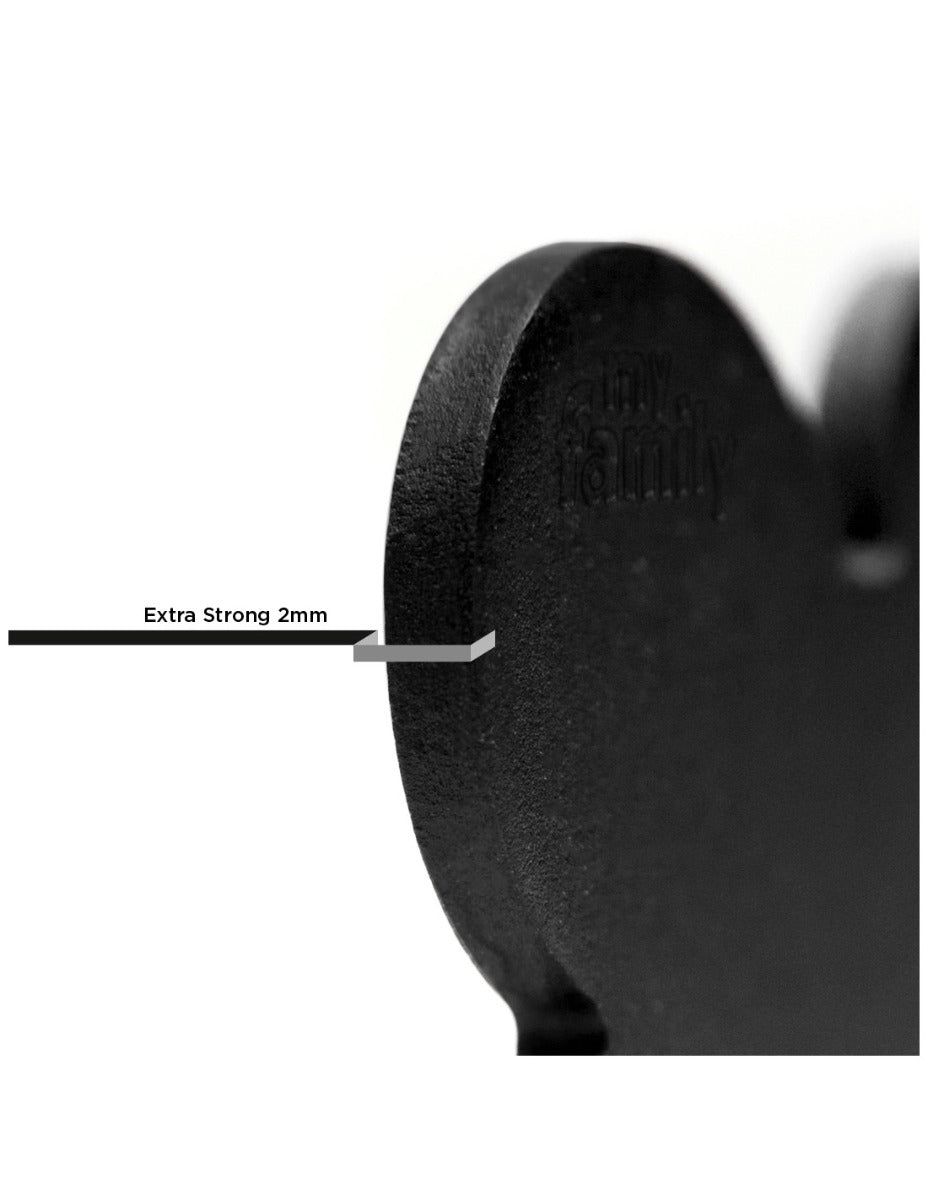 Placa Basic Corazón Aluminio "My Family" Grande Negra