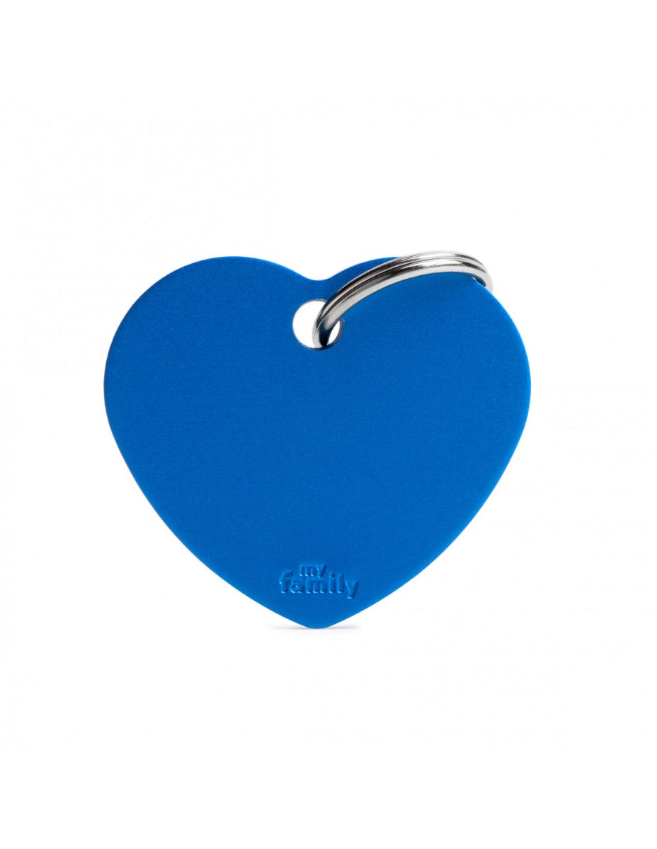Placa Basic Corazón Aluminio "My Family" Grande Azul
