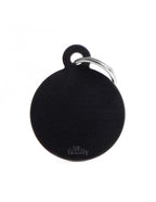 Placa Basic Círculo Aluminio "My Family" Grande Negra