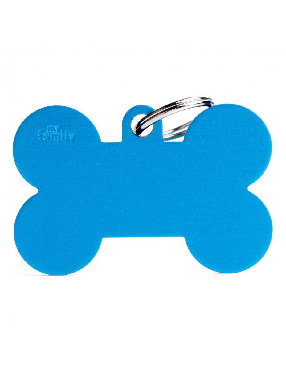 Placa Basic Hueso XL Aluminio "My Family" Azul