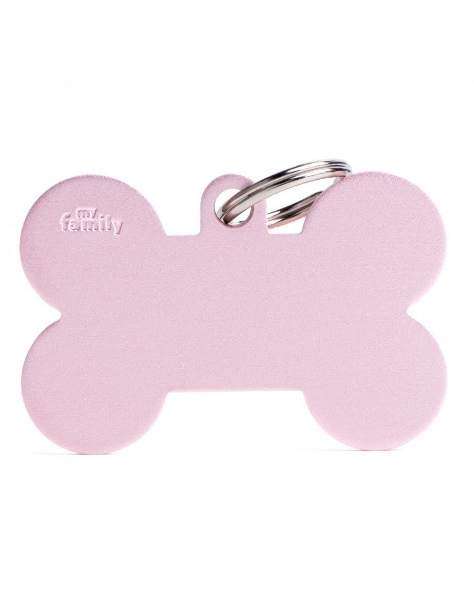Placa Basic Hueso XL Aluminio "My Family" Rosada
