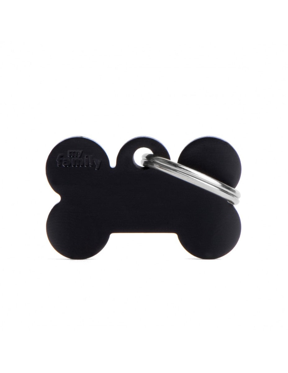 Placa Basic Hueso Aluminio "My Family" Pequeña Negra