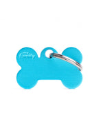 Placa Basic Hueso Aluminio "My Family" Pequeña Celeste