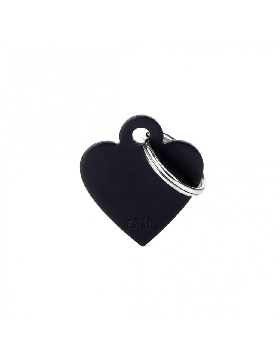 Placa Basic Corazón Aluminio "My Family" Pequeña Negra