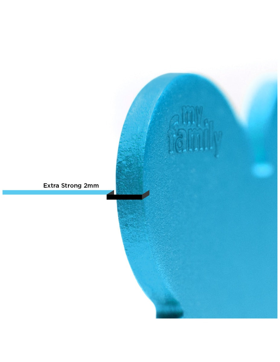 Placa Basic Corazón Aluminio "My Family" Pequeña Celeste