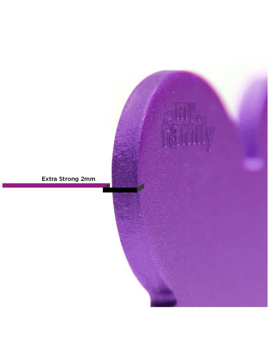 Placa Basic Corazón Aluminio "My Family" Pequeña Morada