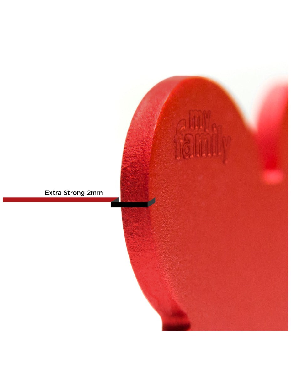 Placa Basic Corazón Aluminio "My Family" Pequeña Roja