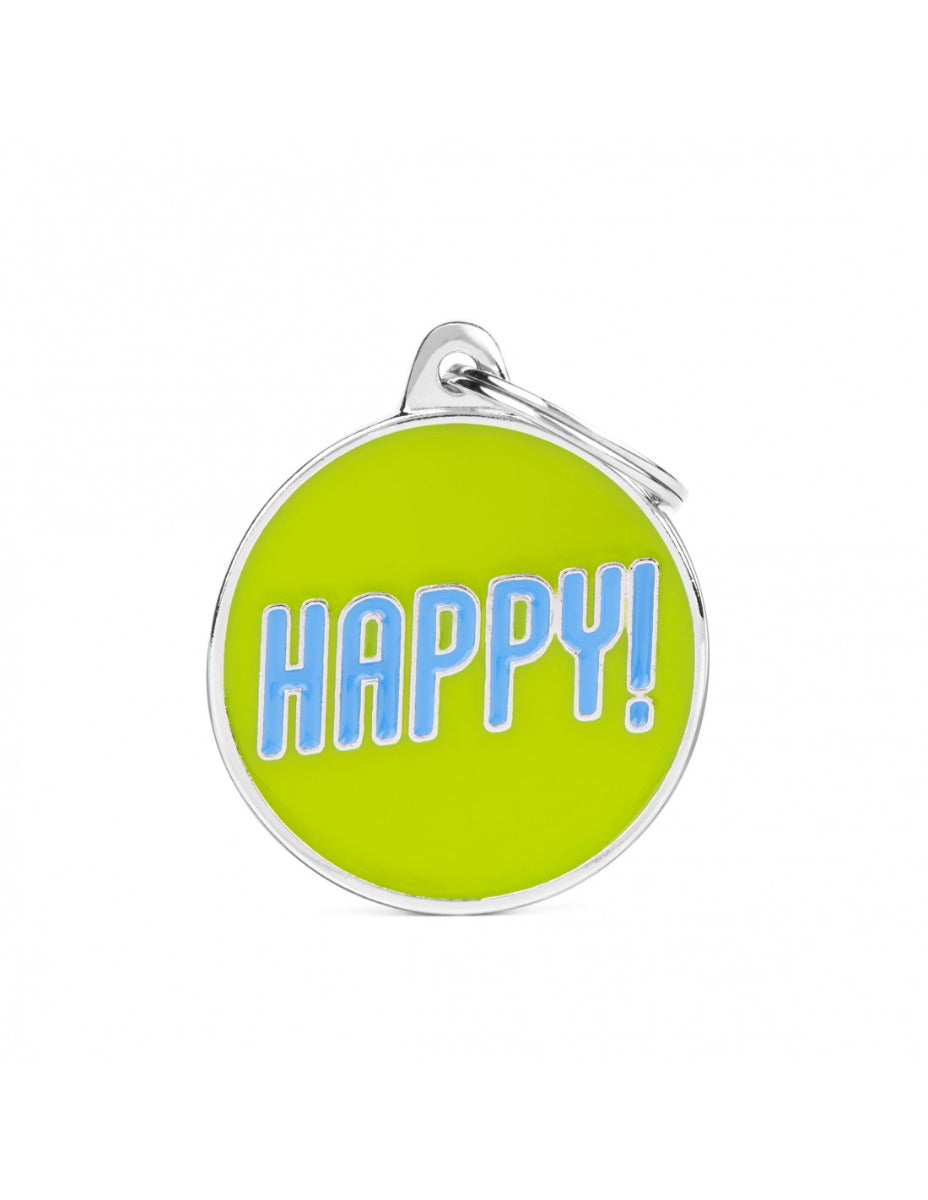 Placa Charms "My Family" Happy