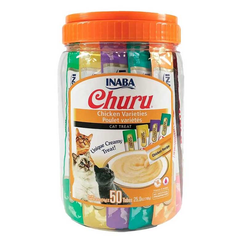 Snack Churu Variedades de Pollo para Gatos 50 Tubos