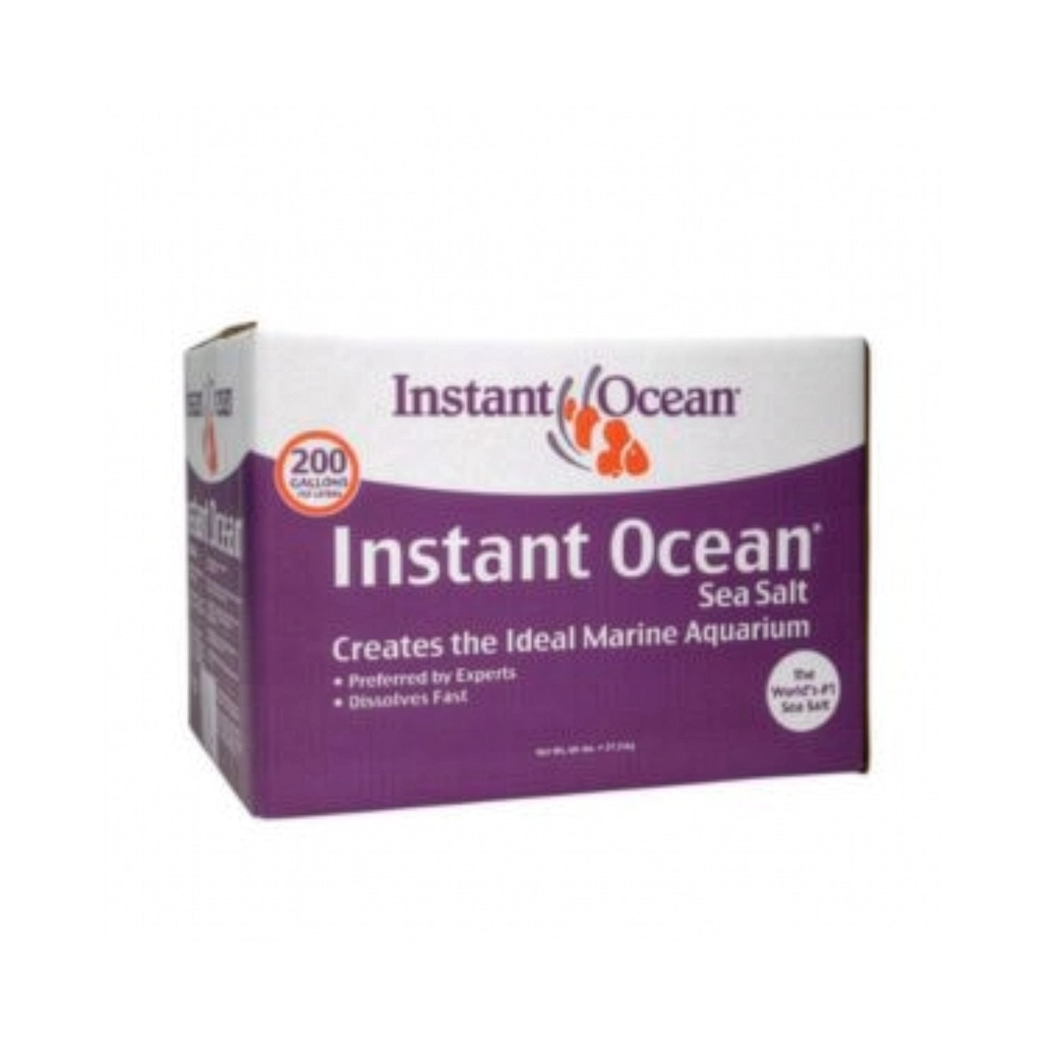 Instant Ocean Sal de Mar para acuarios marinos en caja, mezcla de sal sintética de rápida disolución para preparar agua de arrecife.