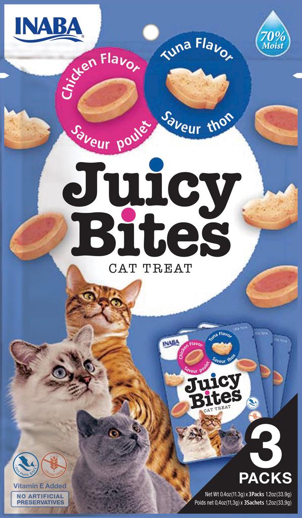 Premios Jugosos "Juicy Bites" para Gatos Receta Atún y Pollo