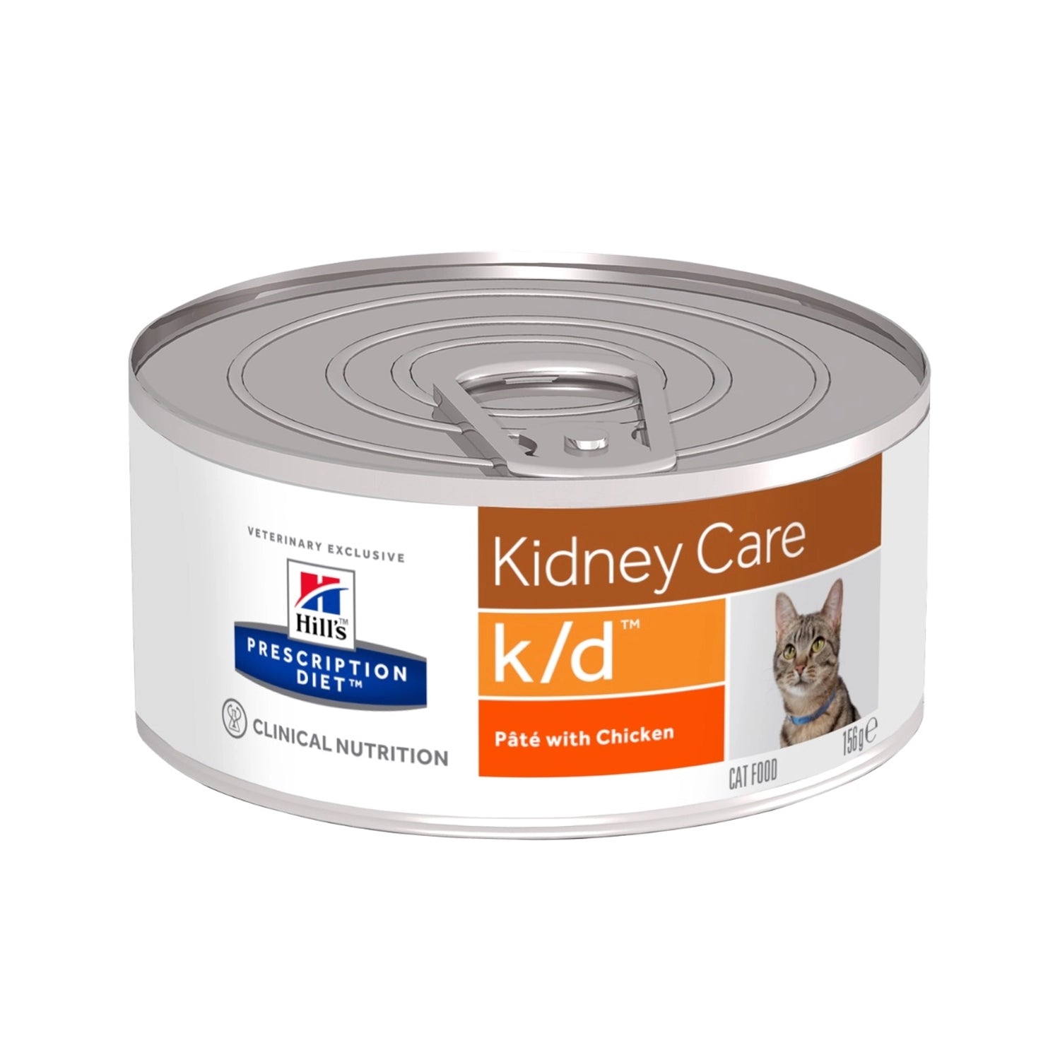 Hill's k/d Lata Pollo para Gatos Renal en paté con pollo, alimento húmedo clínico formulado para apoyar la función renal felina.