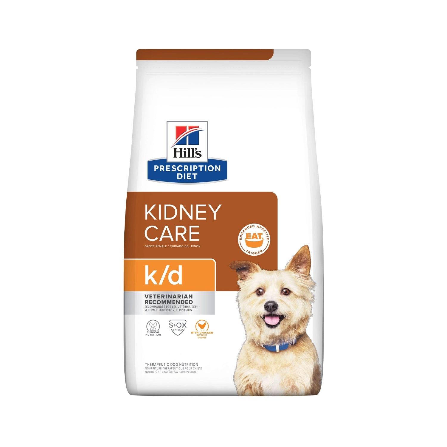Hill's k/d Cuidado Renal para Perros en bolsa, alimento clínico con pollo formulado para apoyar la función renal en perros adultos.
