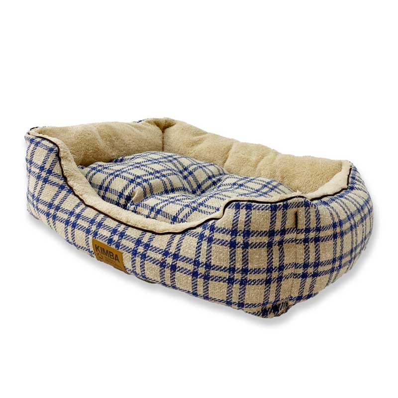 Kimba Eco Cama Andes Escocés Crudo/Azul